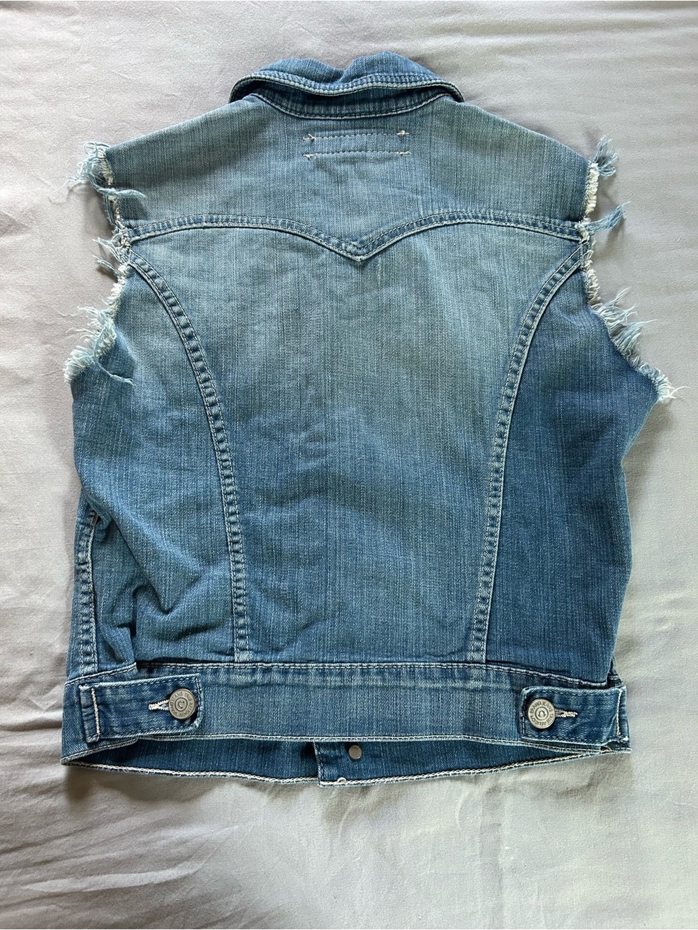 True Religion Women’s XS Jean Biker Vest Distressed - Picture 5 of 8